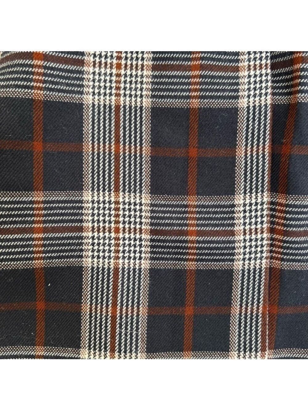 Kaffe Plaid Lightweight Navy, Brown, Cream Fall Jacket - Size 34EU (XS) - Picture 8 of 9